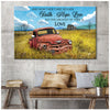 Farmhouse Old Red Truck Barn Christian Canvas Wall Art