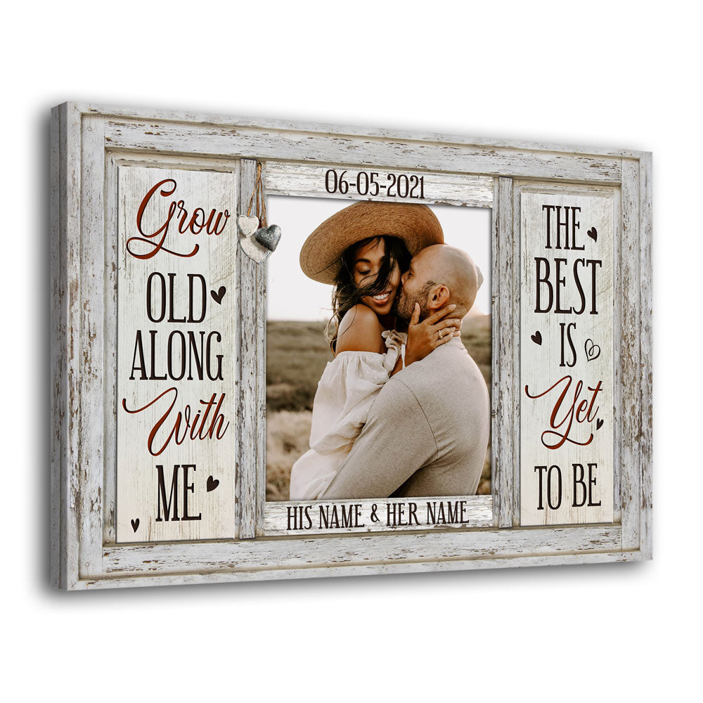 Romantic Wedding Anniversary Wife Husband Personalized Photo Canvas