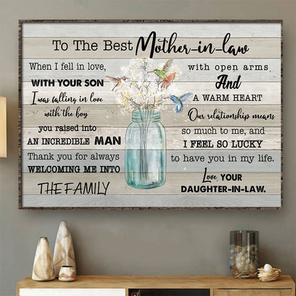 Gift For The Best Mother-in-law I Feel So Lucky To Have You In My Life Poster