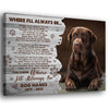 Where I&#39;ll Always Be Dog Memorial Pet Poem Photo Personalized Canvas