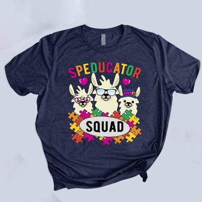 Speducator squad autism llama shirt