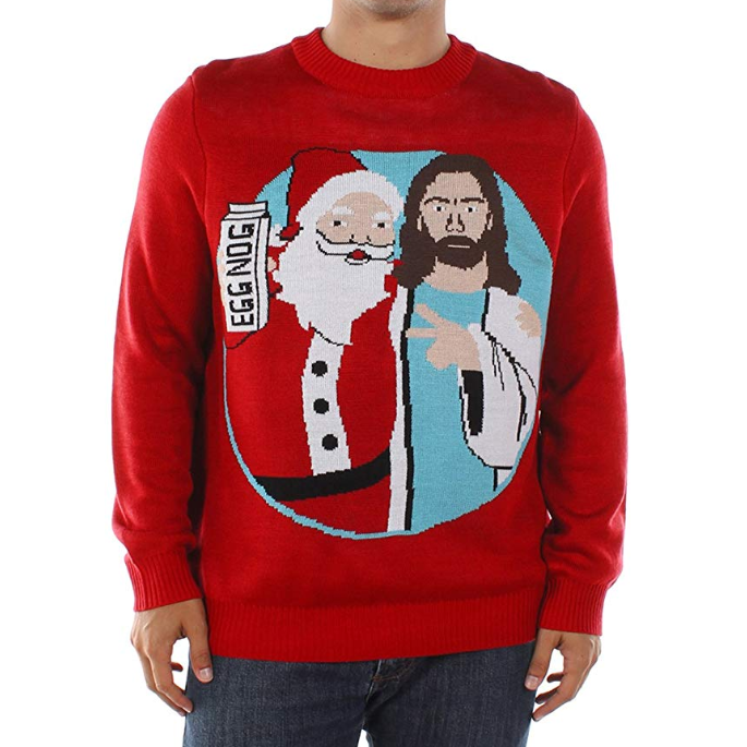 Men's Santa And Jesus Jingle Bros Christmas Sweatshirt
