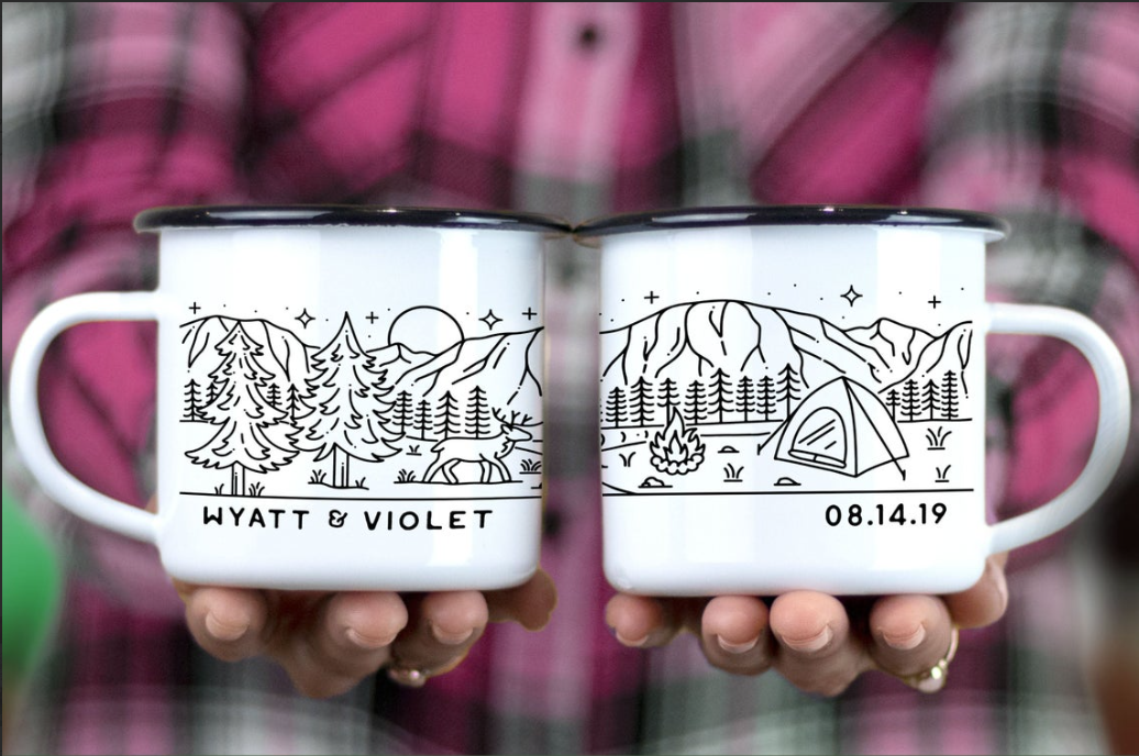 Personalized Gift For Couple Let The Adventure Begin Camping Mug