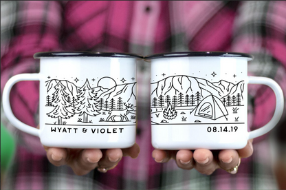 Personalized Gift For Couple Let The Adventure Begin Camping Mug