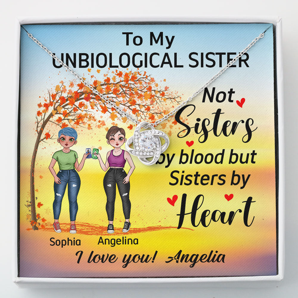 Not Sister By Blood Sister By Heart Girls 2 BFF Personalized Necklace