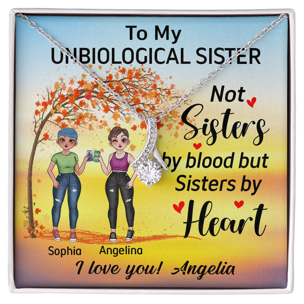 Not Sister By Blood Sister By Heart Girls 2 BFF Personalized Necklace