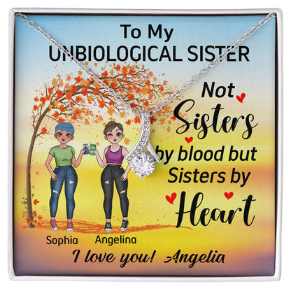 Not Sister By Blood Sister By Heart Girls 2 BFF Personalized Necklace