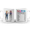 Sisters Nutrition Facts Chibi Girls 2 Best Friend Funny Personalized Mug