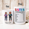 Sisters Nutrition Facts Chibi Girls 2 Best Friend Funny Personalized Mug