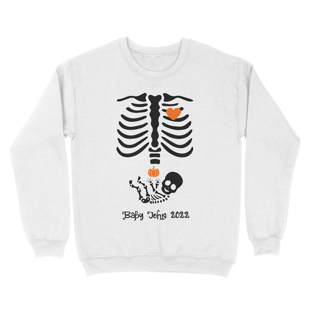 Skeleton Maternity Halloween Mom To Be Personalized Sweatshirt