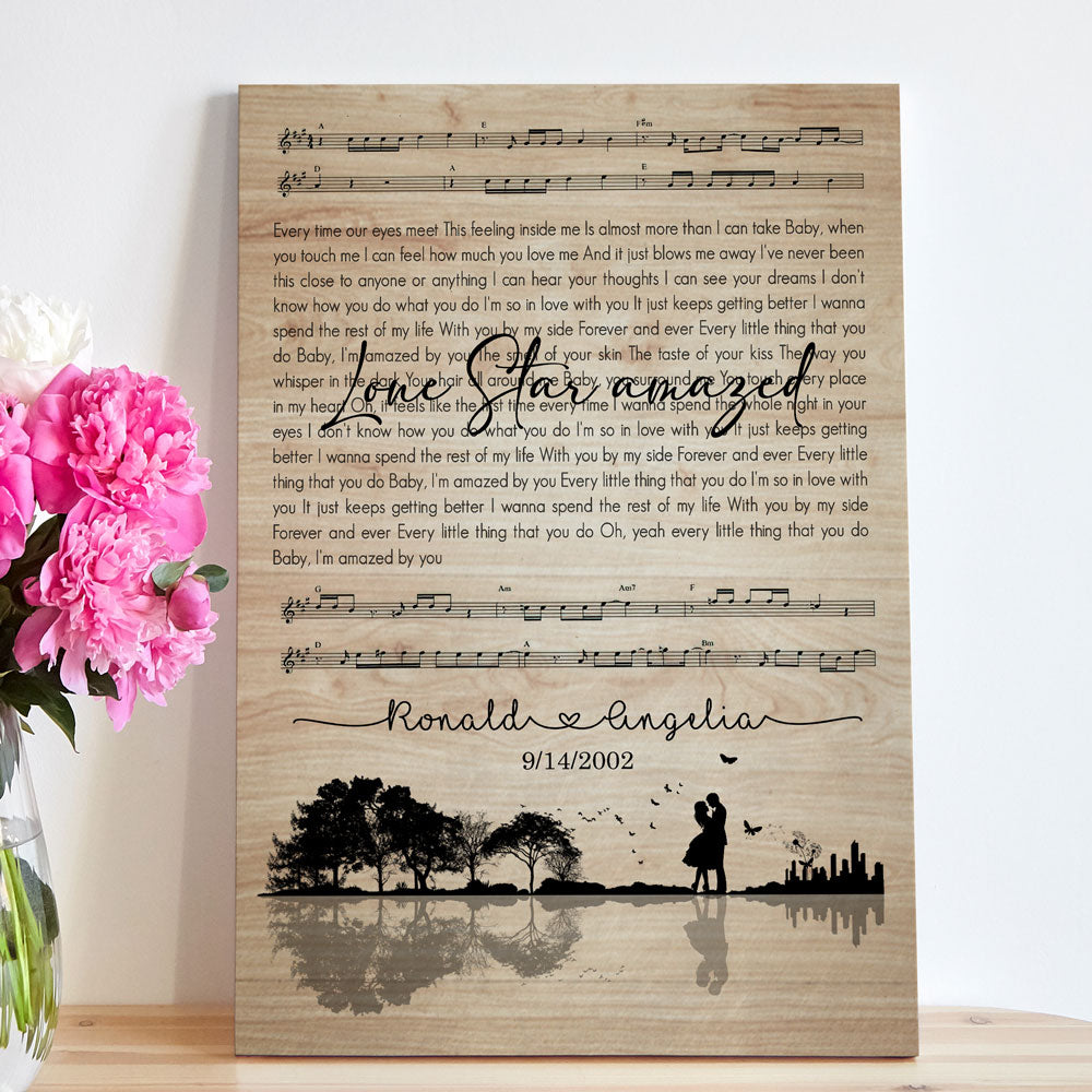 Song Lyrics Couple Anniversary Music Sheet Personalized Canvas