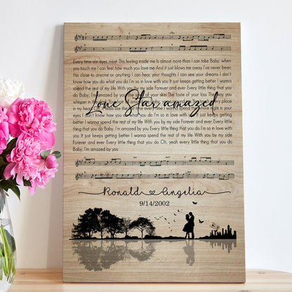Song Lyrics Couple Anniversary Music Sheet Personalized Canvas