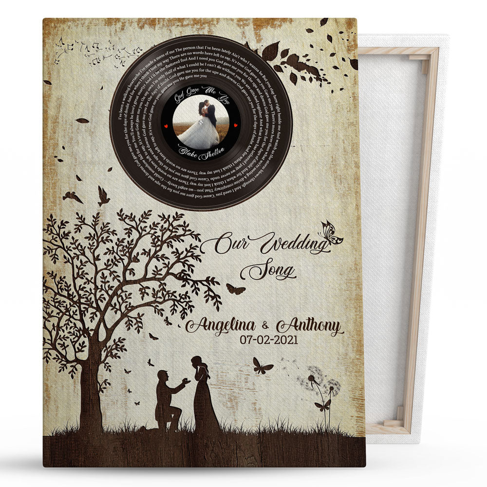 Song Lyrics Couple Anniversary Wedding Engagement Vinyl Records Canvas