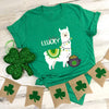 St patricks day llama feeling lucky shirt