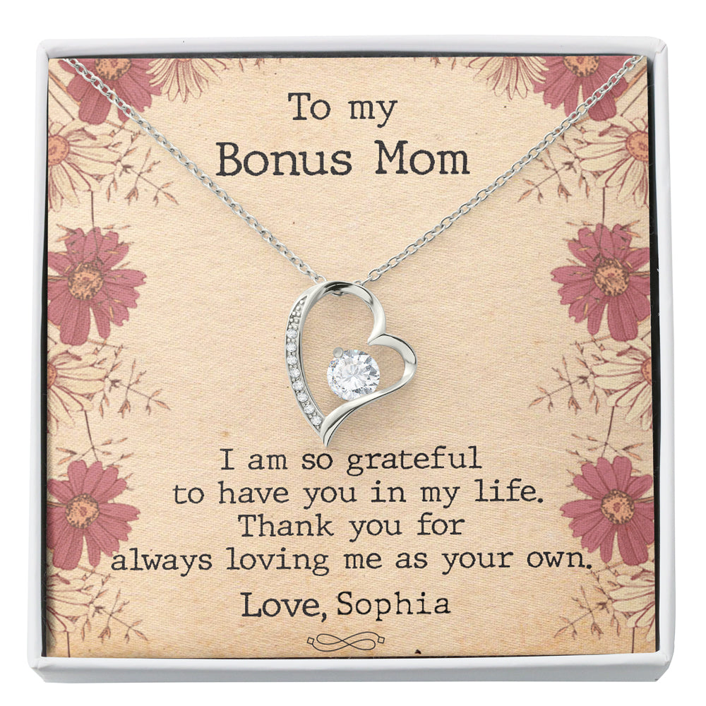Step Mom To My Bonus Mom Meaningful Personalized Necklace