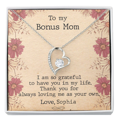 Step Mom To My Bonus Mom Meaningful Personalized Necklace