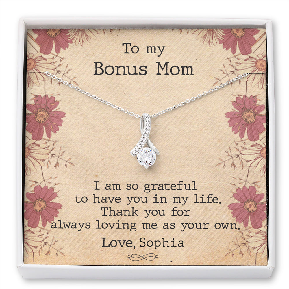 Step Mom To My Bonus Mom Meaningful Personalized Necklace