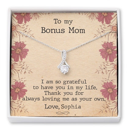 Step Mom To My Bonus Mom Meaningful Personalized Necklace