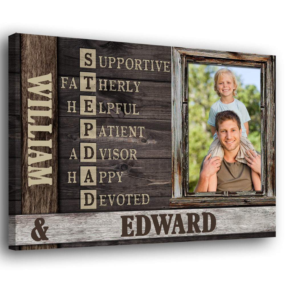 Bonus Dad Stepped Up Stepdad Funny Personalized Acrylic Night Light - Vista  Stars - Personalized gifts for the loved ones