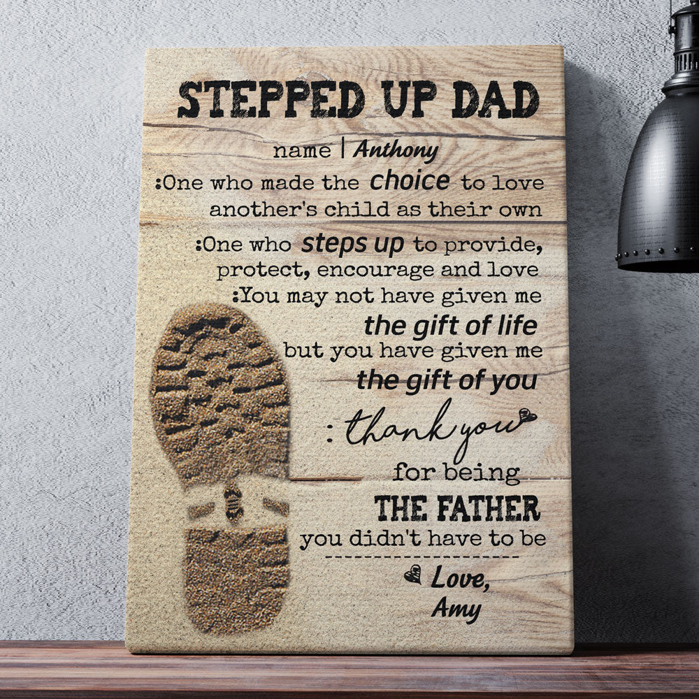 Bonus Dad Stepped Up Stepdad Funny Personalized Acrylic Night Light - Vista  Stars - Personalized gifts for the loved ones