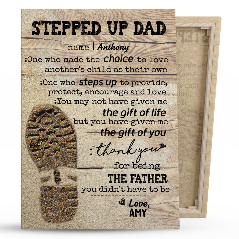 Bonus Dad Stepped Up Stepdad Funny Personalized Acrylic Night Light - Vista  Stars - Personalized gifts for the loved ones