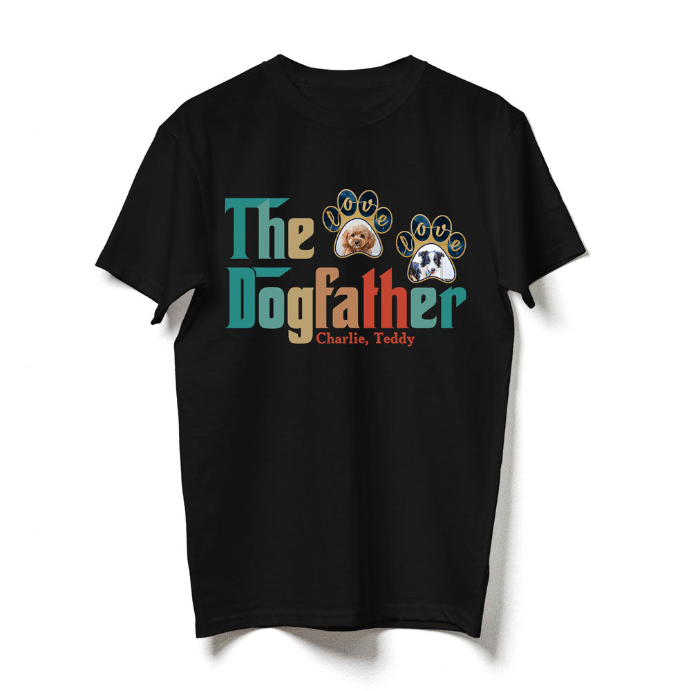 The Dogfather Dog Dad Photo Dog Lover Vintage Personalized Shirt
