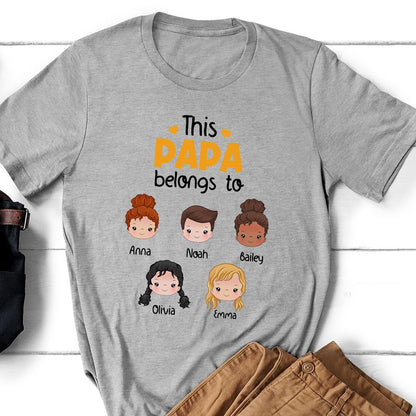 This Grandpa Belongs To Kids Boy Girl Cute Papa Grandpa Personalized Shirt