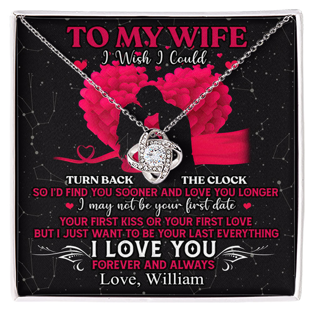 To My Wife I Wish I Could Turn Back The Clock Personalized Necklace
