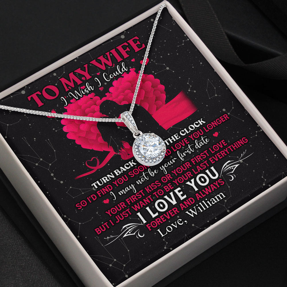 To My Wife I Wish I Could Turn Back The Clock Personalized Necklace