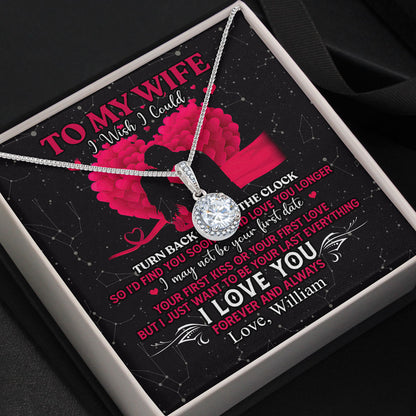 To My Wife I Wish I Could Turn Back The Clock Personalized Necklace