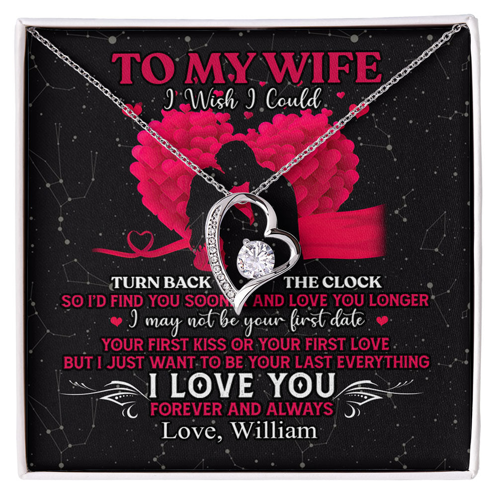 To My Wife I Wish I Could Turn Back The Clock Personalized Necklace