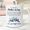 Personalized Best Mother In Law Blue Flowers  Mug