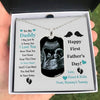 Personalized Gift For New Dad Happy First Father&#39;s Day Message Card Dog Tag Necklace