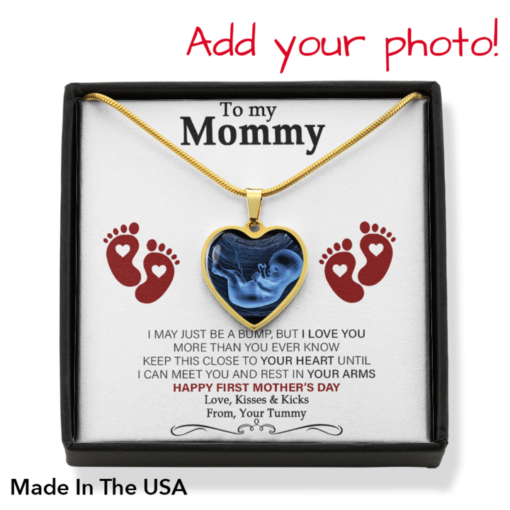 Personalized Gift For New Mom Happy First Mother's Day Heart Message Card Necklace
