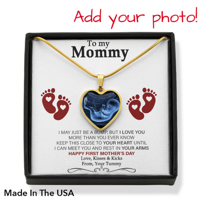Personalized Gift For New Mom Happy First Mother's Day Heart Message Card Necklace