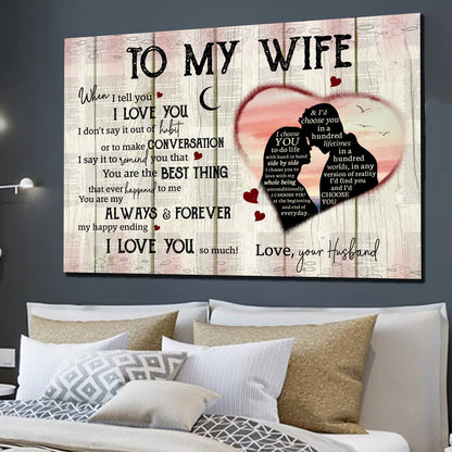 Gift For Wife From Husband I Tell I Love You Canvas
