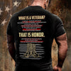 What Is A Veteran That Is Honor Veteran Tshirt