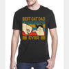 Gifts For Cat Lovers Vintage Best Cat Dad Ever Bump Fit Tshirt