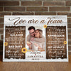 We’re A Team Couple Anniversary Personalized Photo Canvas