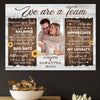 We’re A Team Couple Anniversary Personalized Photo Canvas