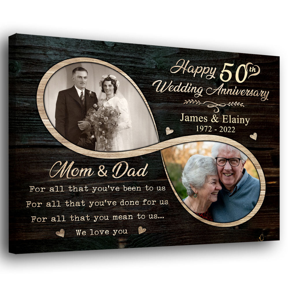 Wedding Anniversary For Parents From Daughter Son Personalized Canvas