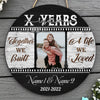 Wedding Anniversary Together Built A Life Personalized Wooden Sign