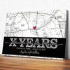 Where It All Began Couple Anniversary Map Street Personalized Canvas