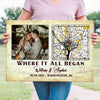 Where It All Began Map First Meeting Anniversary Personalized Canvas