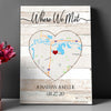 Where We Met Couple Anniversary Custom Map Street Personalized Canvas