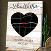 Where We Met Couple Anniversary Custom Map Street Personalized Canvas