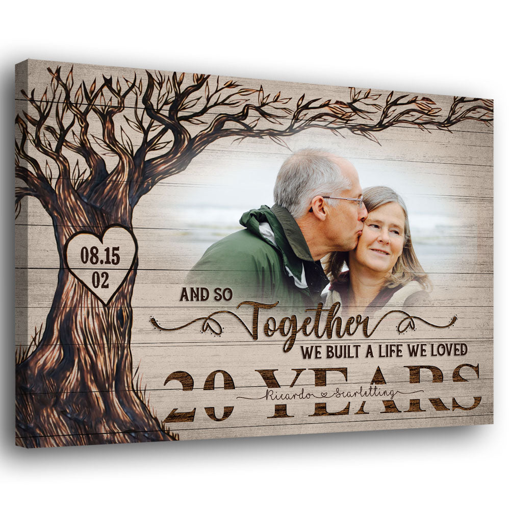 Wife Husband A Life We Loved 20th Anniversary Personalized Canvas