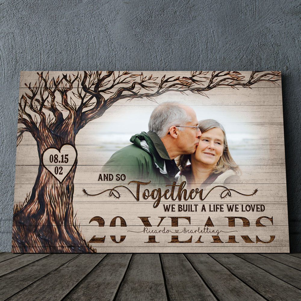 Wife Husband A Life We Loved 20th Anniversary Personalized Canvas