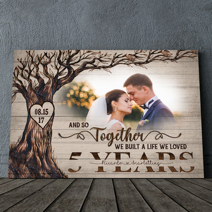 Wife Husband A Life We Loved 5th Anniversary Personalized Canvas