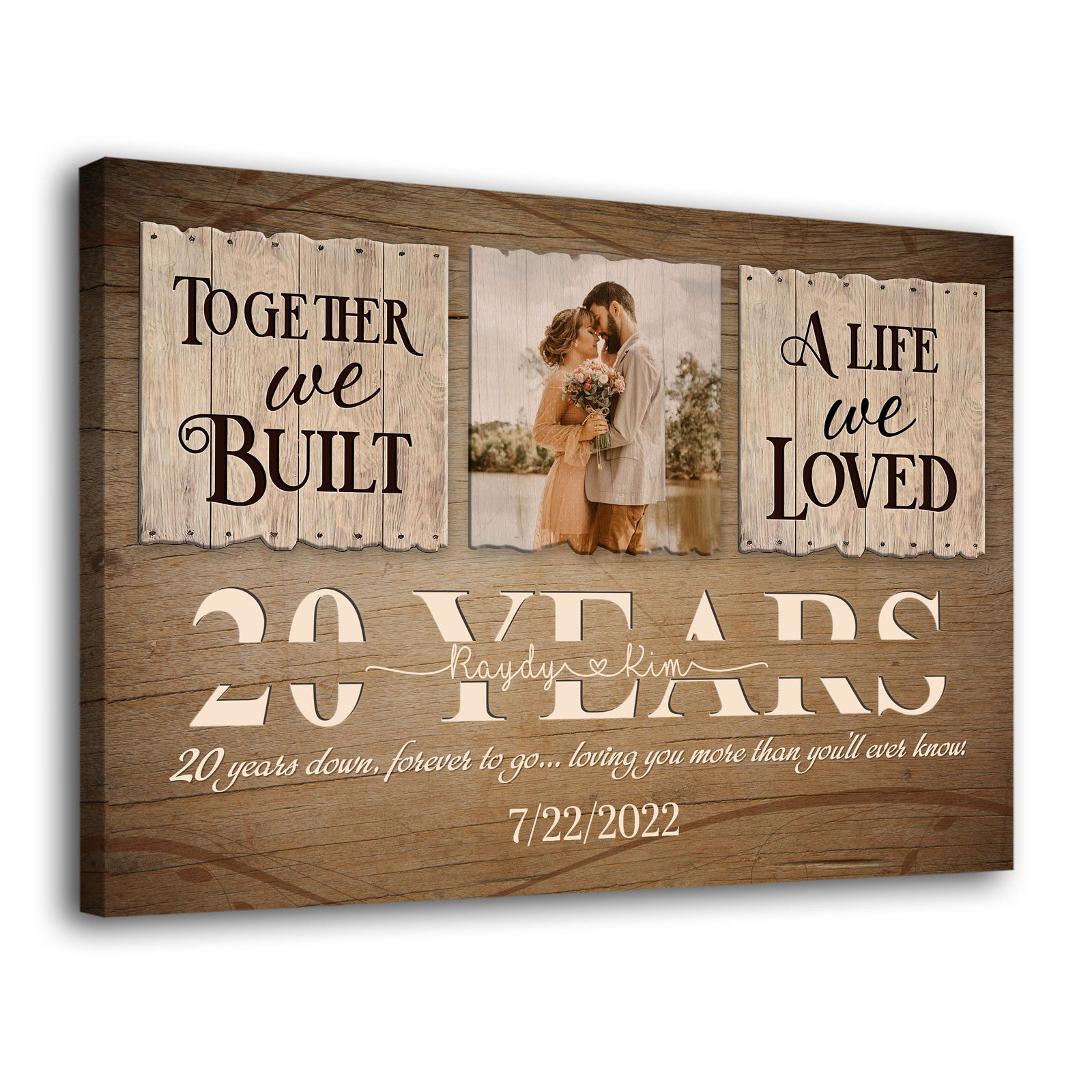 Wife Husband Couple 20 Years Together Personalized Canvas